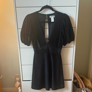 L Space Black Dress with Puff Sleeves